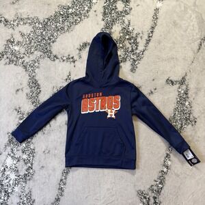 Houston Astros Sweatshirt Boys Size M Blue Genuine Merchandise Hooded Logo